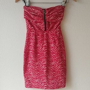 Red and White Zebra Print Hawaiian Hawaii Mini Dress Club Hot